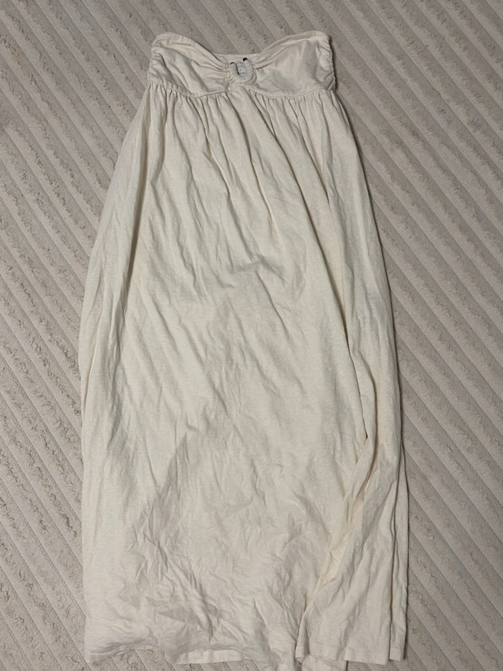 American Eagle Outfitters Cream Strapless Maxi Dress
